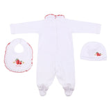 Monnalisa White Strawberry Babygrow Set