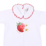 Monnalisa White Strawberry Babygrow Set