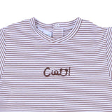 iDo White & Brown Striped T-Shirt & Suspender Shorts Set