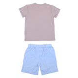 iDo Brown Teddy Bear Tee & Light Blue Shorts Set