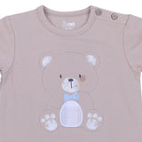 iDo Brown Teddy Bear Tee & Light Blue Shorts Set