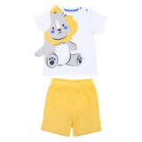 iDo White Lion T-Shirt & Yellow Shorts Set