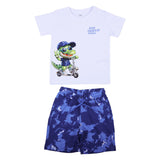 iDo White Graphic T-Shirt With Shorts