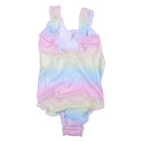 iDo Multicolor Glittery Pastel Rainbow Swimsuit