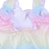 iDo Multicolor Glittery Pastel Rainbow Swimsuit