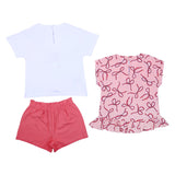 Mayoral Pink & White Printed Cotton Shorts Set