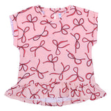 Mayoral Pink & White Printed Cotton Shorts Set