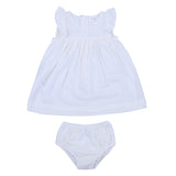 Mayoral Off White Textured Dress With Nappy Cover