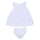 Mayoral Off White Textured Dress With Nappy Cover