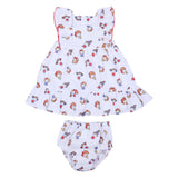 Mayoral White Printed Dress Newborn With Nappy Cover