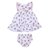 Mayoral White Printed Dress Newborn With Nappy Cover