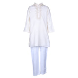Rang Cream Sequined Kurta Pyjama Set