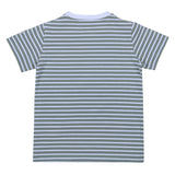 Moncler Green Striped T-Shirt With Surfboard Logo