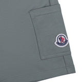 Moncler Green Cotton Shorts With Logo Patch