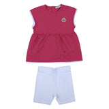 Moncler Pink Braided-Trim Cotton Blend Set