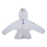 Moncler White Liriope Hooded Smocked-Waist Jacket