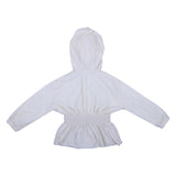 Moncler White Liriope Hooded Smocked-Waist Jacket