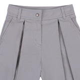 Moncler Grey Pleated Relaxed-Fit Trousers