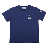 Moncler White Floral Logo Print Cotton Blend T-Shirt