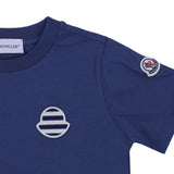 Moncler White Floral Logo Print Cotton Blend T-Shirt
