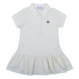 Moncler White Chest Logo-Patch Polo Dress
