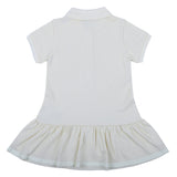 Moncler White Chest Logo-Patch Polo Dress