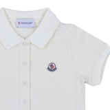 Moncler White Chest Logo-Patch Polo Dress