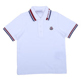Moncler White Cotton Polo Shirt