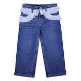 Molo Blue Lace-Trim Denim Jeans