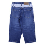 Molo Blue Lace-Trim Denim Jeans