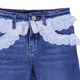 Molo Blue Lace-Trim Denim Jeans
