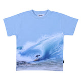 Molo Blue Wave Surf Print Organic Cotton T-Shirt