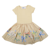 Molo Mustard Carin Short-Sleeve Floral Peplum Dress