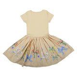 Molo Mustard Carin Short-Sleeve Floral Peplum Dress