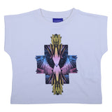 County White Geometric Wings Graphic T-Shirt