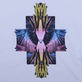 County White Geometric Wings Graphic T-Shirt