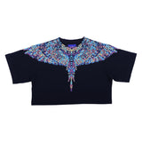 County Black Cropped Confetti Wings T-Shirt