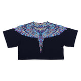 County Black Cropped Confetti Wings T-Shirt