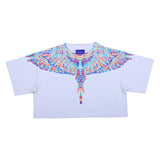 County White Cropped Confetti Wings T-Shirt