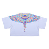 County White Cropped Confetti Wings T-Shirt