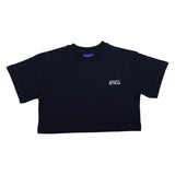 County Black Rhinestone Cross Cropped T-Shirt