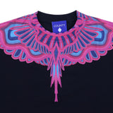 County Black Cropped T-Shirt With Psychedelic Wing Print