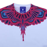 County White Cropped T-Shirt With Psychedelic Wing Print