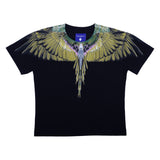 County Black T-Shirt With Eagle Wings Print