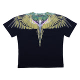 County Black T-Shirt With Eagle Wings Print