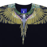 County Black T-Shirt With Eagle Wings Print