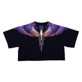 County  Black Cropped Purple Wings T-Shirt