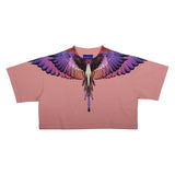 County Orange Cropped Purple Wings T-Shirt