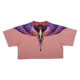 County Orange Cropped Purple Wings T-Shirt