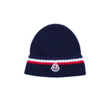 Moncler Blue Ribbed Knit Beanie
